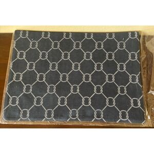 Aman Nautical Knot Fabric Cloth Placemats Set of 4 Coastal Navy Blue Reversible